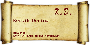 Kossik Dorina névjegykártya