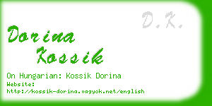 dorina kossik business card